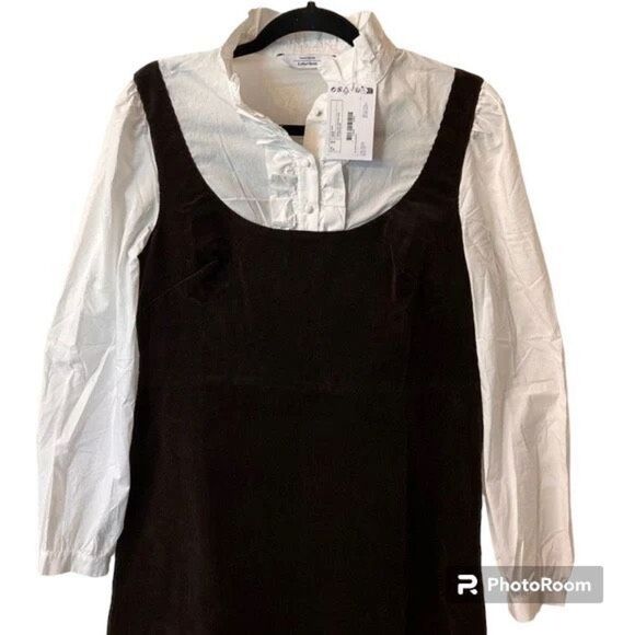 ✨& Other Stories corduroy mini shirt dress in brown and white✨ - Picture 1 of 10